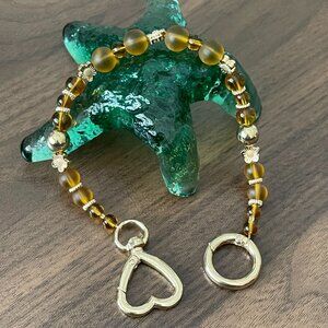 Beaded Topaz Keychain Key Finder Zipper Pull Bag Jewelry Charm